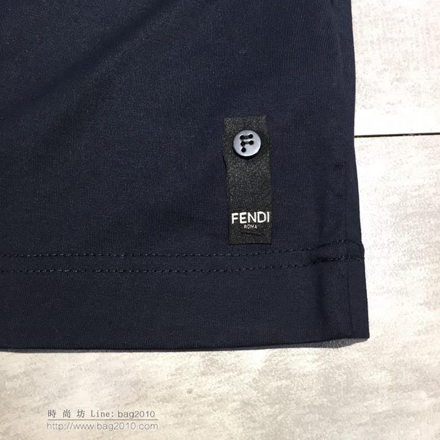 Fendi男短袖 19春夏新款 芬迪黑色T恤  tzy1649